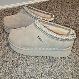 UGG Beige Platform Slippers